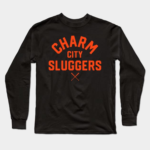 Baltimore 'Charm City Sluggers' Baseball Fan T-Shirt: Bold Design for the True Baltimore Baseball Enthusiast! Long Sleeve T-Shirt by CC0hort